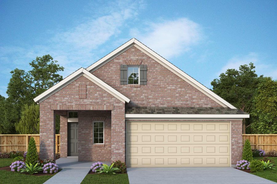 Front exterior of a new home in Creekshaw – Gardens, Royse City, TX, highlighting curb appeal (Image 2). Front exterior of a new home in Creekshaw – Gardens, Royse City, TX, highlighting curb appeal (Image 2).