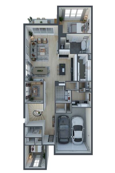 2D floor plan layout for the Hawk by Tri Pointe Homes in Garden Glen at Clopton Farms, Montgomery, TX (Image 4).