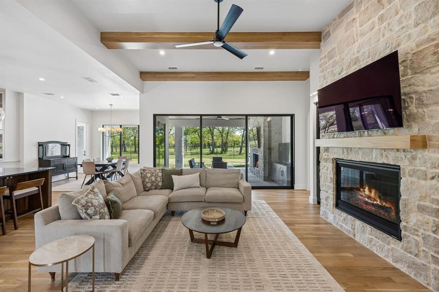 Experience the tranquility of nature with stunning, peaceful greenbelt views that create a serene and calming atmosphere.