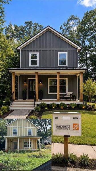 Front exterior of a new home in , Atlanta, GA, highlighting curb appeal (Image 1). Front exterior of a new home in , Atlanta, GA, highlighting curb appeal (Image 1).