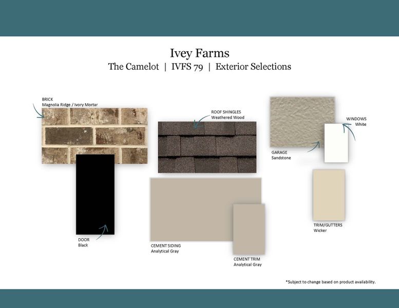 Sample of building materials used in homes in Ivey Farms - The Vintage Collection, Farragut (Image 4).