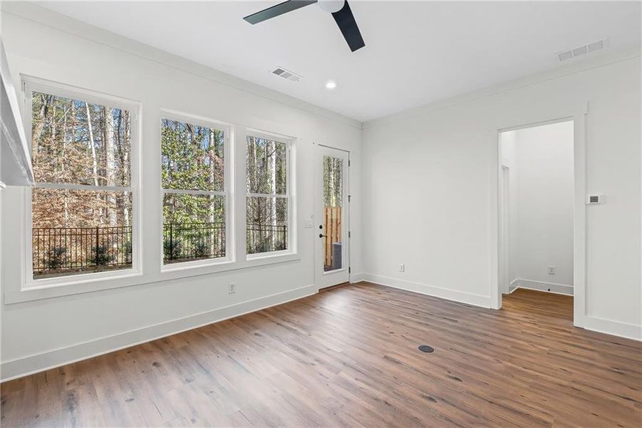 Spacious, unfurnished interior of a new home in Devin's Shire - A Kennesaw Tradition, Kennesaw (Image 15).