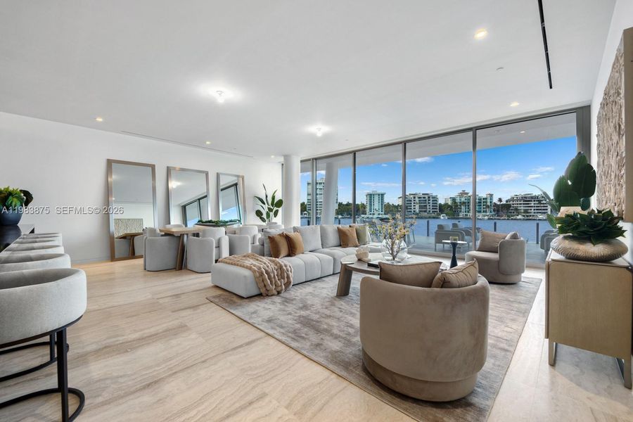 Furnished interior view inside a new home in , Miami (Image 9).