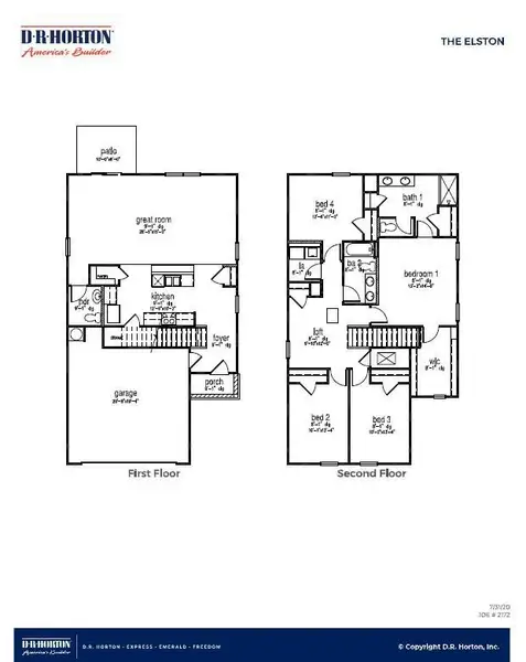 2D floor plan layout of this home in Hillcrest, Ravenel, SC (Image 2).
