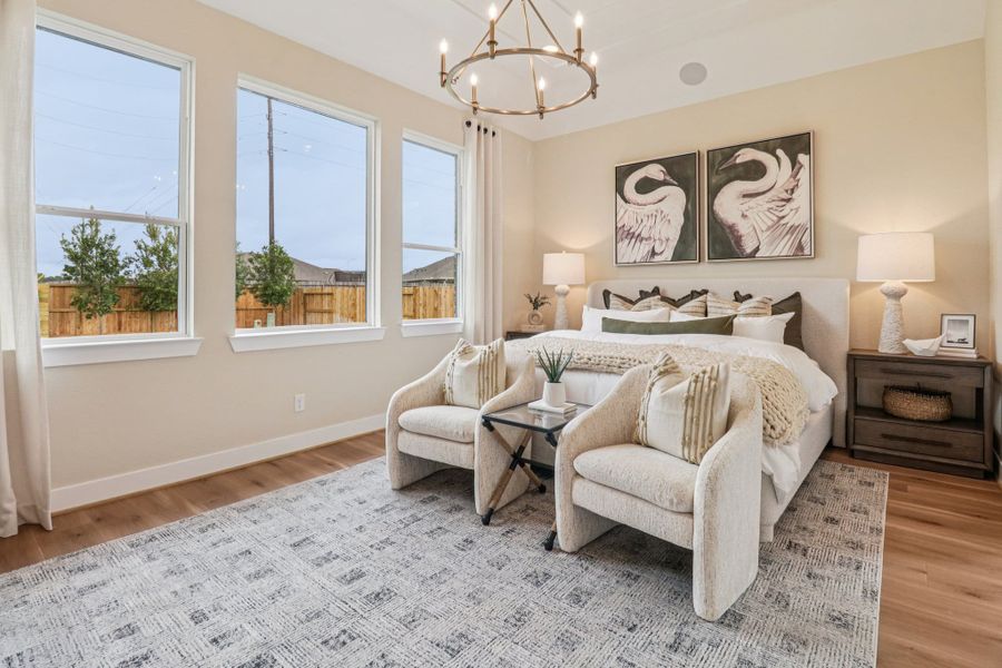 Representative furnished interior of a home built from the Lauren – 55′ Lot by Chesmar Homes in Attwater, Waller (Image 10).