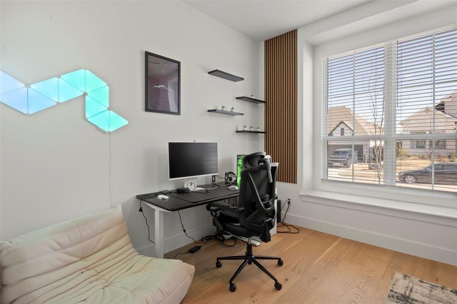 Front Bedroom with walk in closet being utilized as an office Front Bedroom with walk in closet being utilized as an office