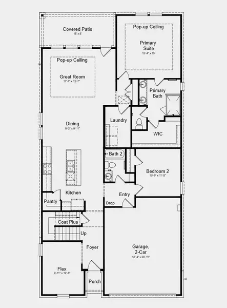 First Floor Plan - Additional Highlights Include: extended LVP flooring into the flex room First Floor Plan - Additional Highlights Include: extended LVP flooring into the flex room