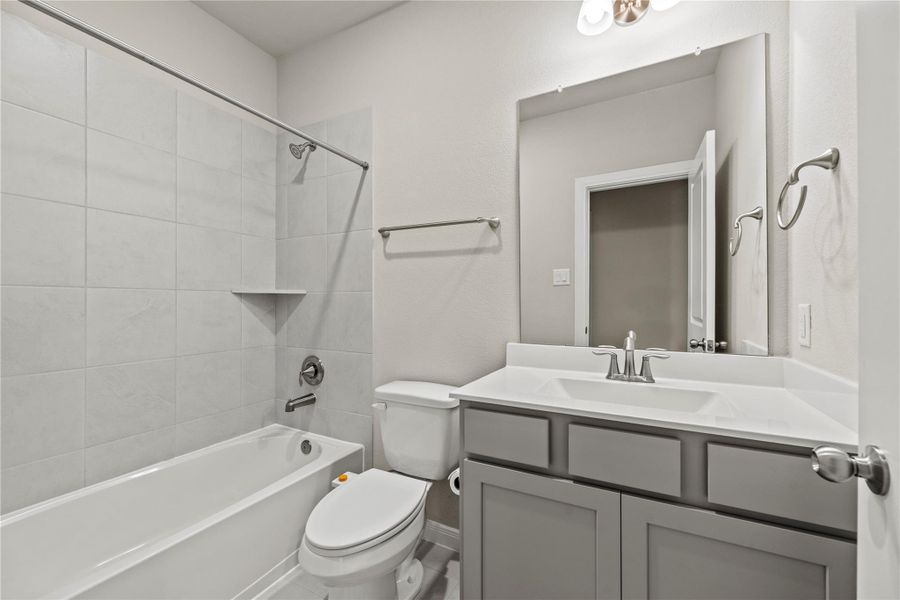 Full secondary bathroom located downstairs.