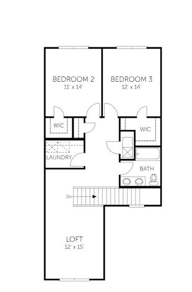 2D floor plan layout for the Osprey - Townhomes by Dream Finders Homes in Brook Forest - Townhomes, St. Augustine, FL (Image 6). 2D floor plan layout for the Osprey - Townhomes by Dream Finders Homes in Brook Forest - Townhomes, St. Augustine, FL (Image 6).