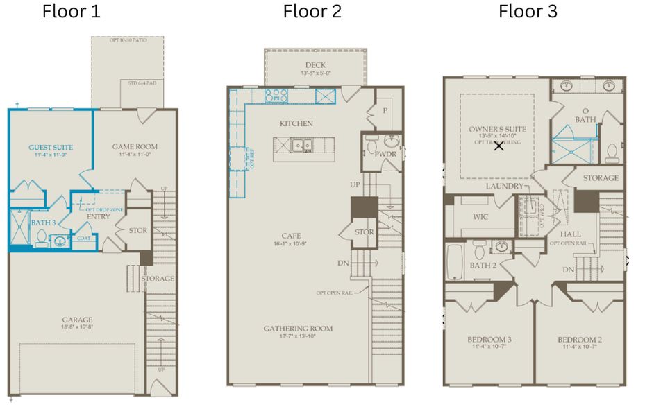 2D floor plan layout of this home in Prestwick, Apex, NC (Image 5).