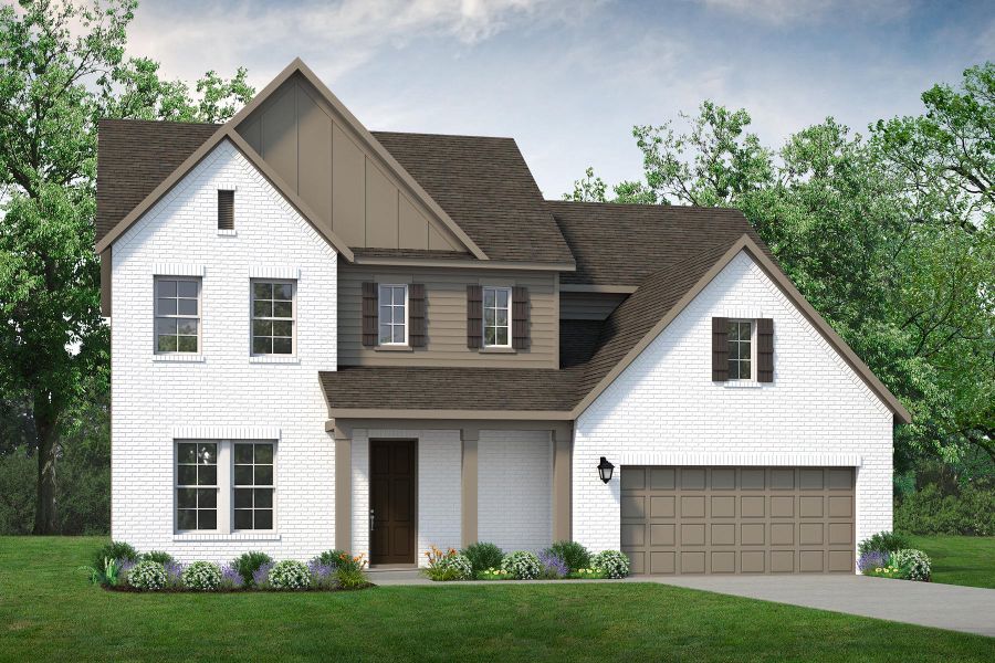 Representative exterior photo of a completed home built from the Charlton by UnionMain Homes in Pickens Bluff, Hiram, GA (Image 5).