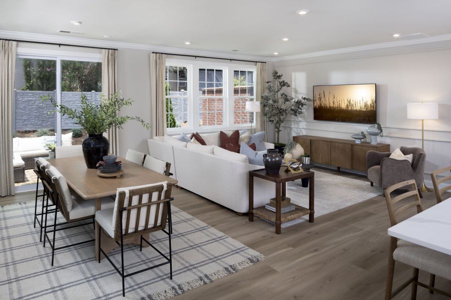 Caswell End Model dining area and great room Caswell End Model dining area and great room