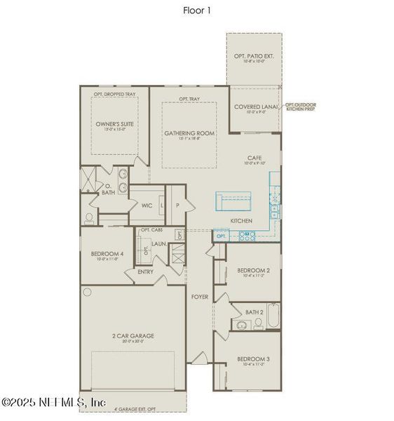 2D floor plan layout of this home in Murray Farms, Middleburg, FL (Image 44).