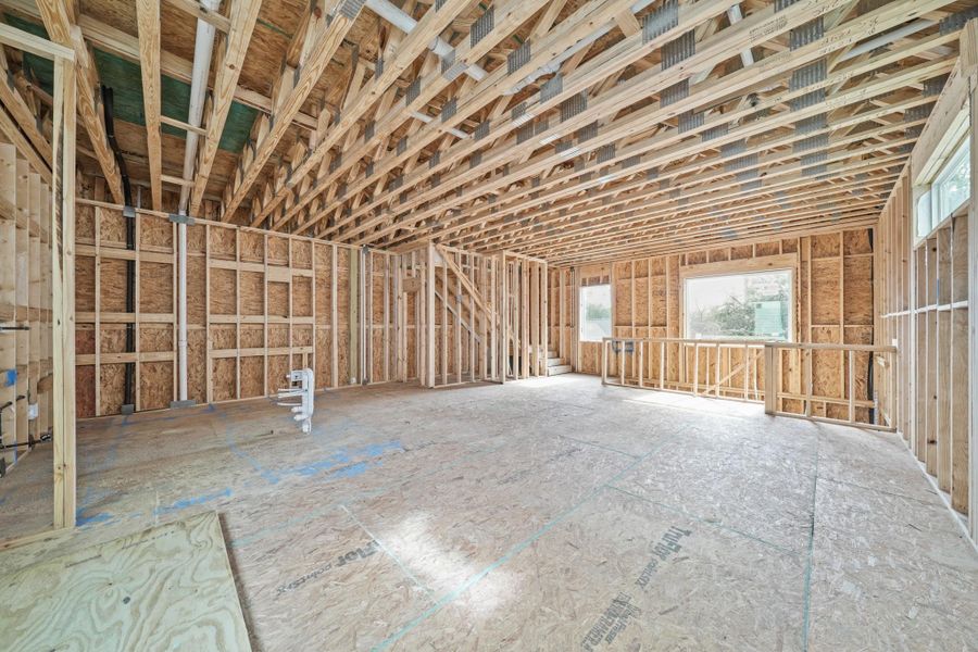 The second floor living area is a testament to the open layout concept. Large windows as well as smaller transom windows add to the overall beauty of the home. The second floor living area is a testament to the open layout concept. Large windows as well as smaller transom windows add to the overall beauty of the home.
