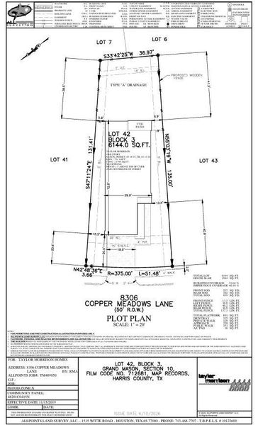 8306 Copper Meadows Lane Preliminary Plot Plan