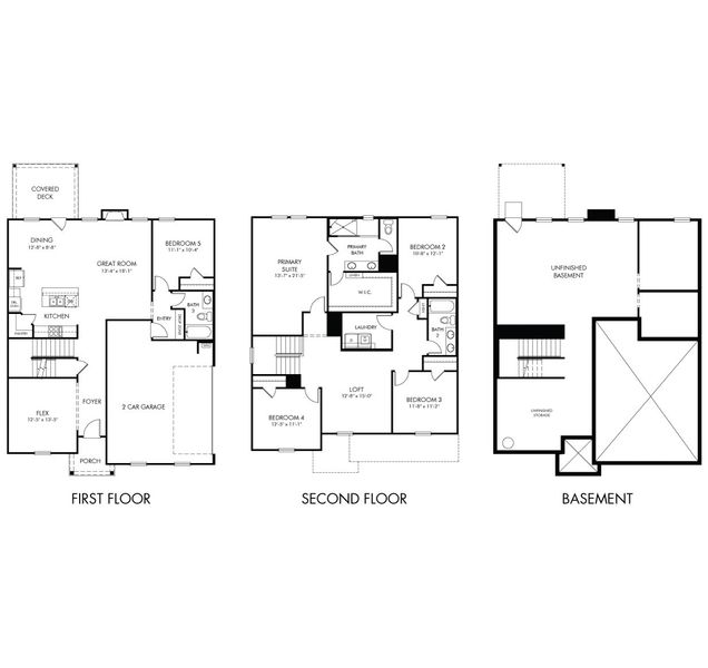 2D floor plan layout for the Chatham Basement by Meritage Homes in River Pointe, Monroe, GA (Image 3).