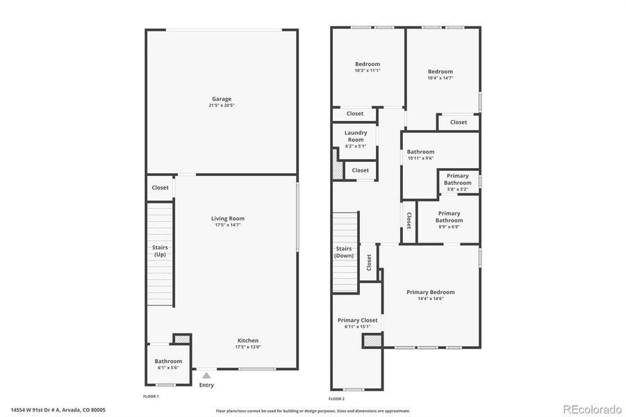 2D floor plan layout of this home in Whisper Village, Arvada, CO (Image 5).