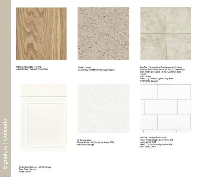 3013 Rexton Lane design selections. Home is currently under construction and selections are subject to change.