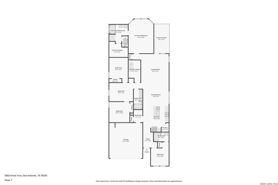 2D floor plan layout of this home in Thomas Pond, San Antonio, TX (Image 5).