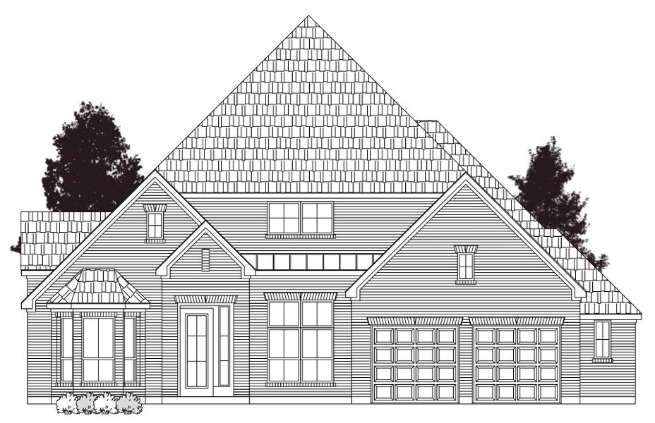 Exterior rendering of this home design in The Woodlands Hills 65′, Willis, TX (Image 4).