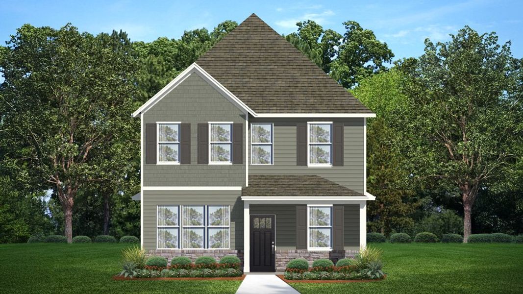 Representative exterior photo of a completed home built from the Spencer by D.R. Horton in The Villas at Haywood Glen, Knightdale, NC (Image 4).