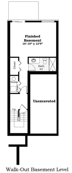 2D floor plan layout for the The Keswick End Townhome (End Walk-Out) by Norfolk Homes in Bristol Ridge Townhomes, Ann Arbor, MI (Image 25).