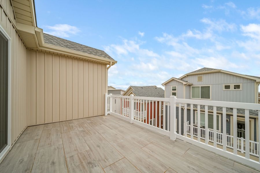 Exterior details and patio area of a home in Banning Lewis Ranch - New Homes Colorado Springs, Colorado Springs (Image 20).