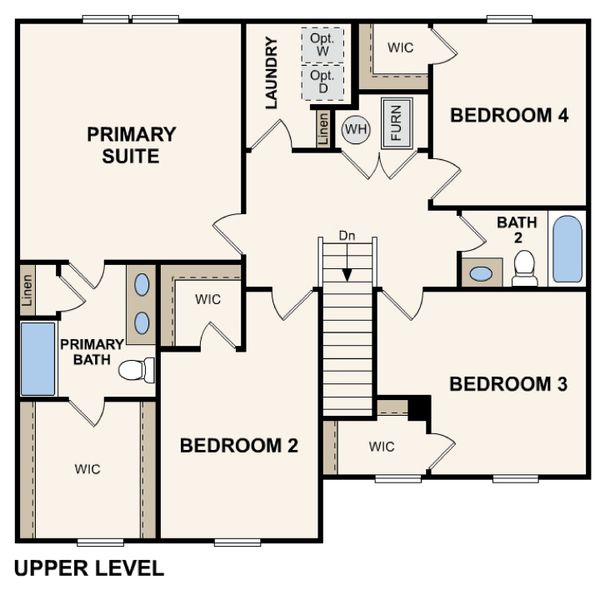 2D floor plan layout for the Essex by Century Complete in Ferguson Creek Village, Liberty, NC (Image 4).