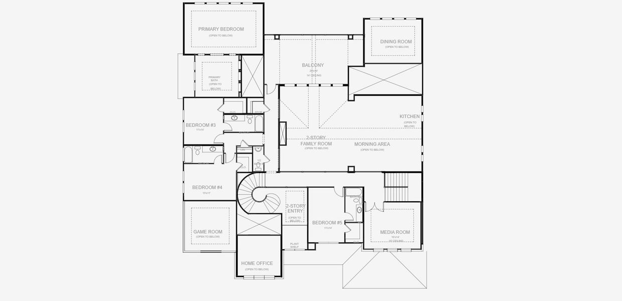 2D floor plan layout for the 5573S by Perry Homes in Jubilee 80', Hockley, TX (Image 6). 2D floor plan layout for the 5573S by Perry Homes in Jubilee 80', Hockley, TX (Image 6).