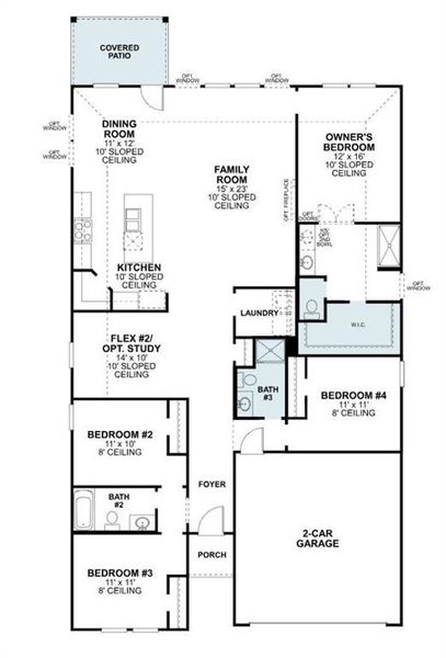 2D floor plan layout of this home in Sanderos, Fort Worth, TX (Image 2). 2D floor plan layout of this home in Sanderos, Fort Worth, TX (Image 2).