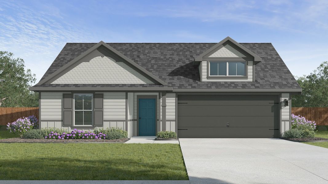 Representative exterior photo of a completed home built from the Plan by D.R. Horton in Reserve at Mallard Lakes, Orange, TX (Image 1).