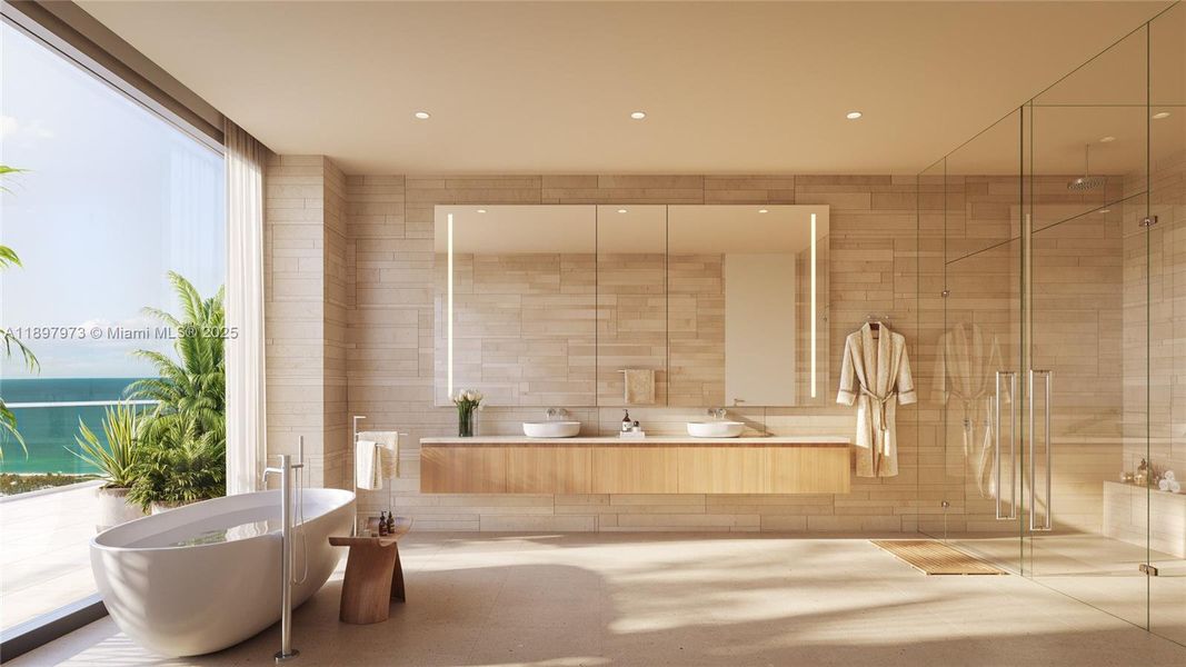 Furnished interior view inside a new home in 72 Carlyle, Miami Beach (Image 6).