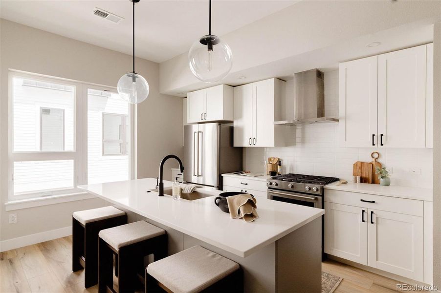 Furnished interior view inside a new home in A Line Townhomes, Denver (Image 18).