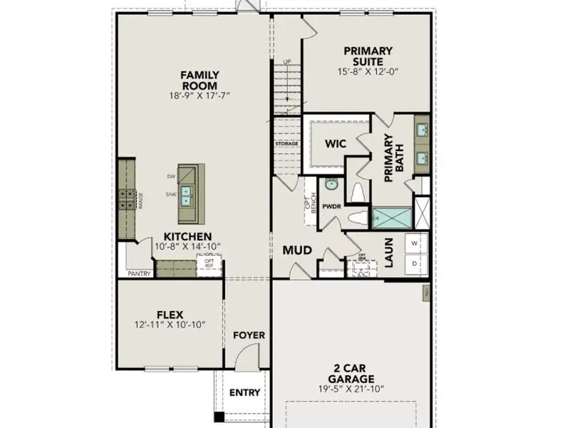 2D floor plan layout of this home in Horizon Pointe, Converse, TX (Image 3). 2D floor plan layout of this home in Horizon Pointe, Converse, TX (Image 3).