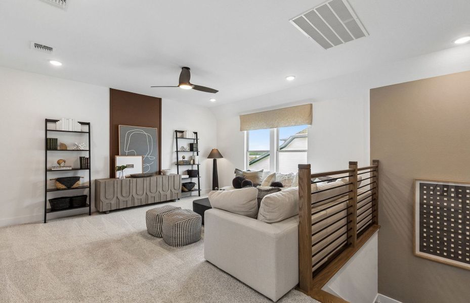 Representative furnished interior of a home built from the Iredell by Pulte Homes in Katy Court, Katy (Image 18).