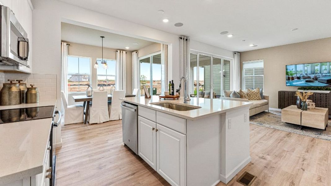 Furnished interior view inside a new home in The Aurora Highlands, Aurora (Image 7).