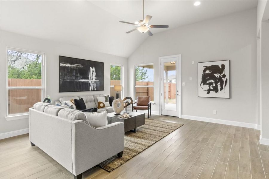 Representative furnished interior of a home built from the Oaks 2083 by Brohn Homes in Oaks at San Gabriel, Georgetown (Image 7).