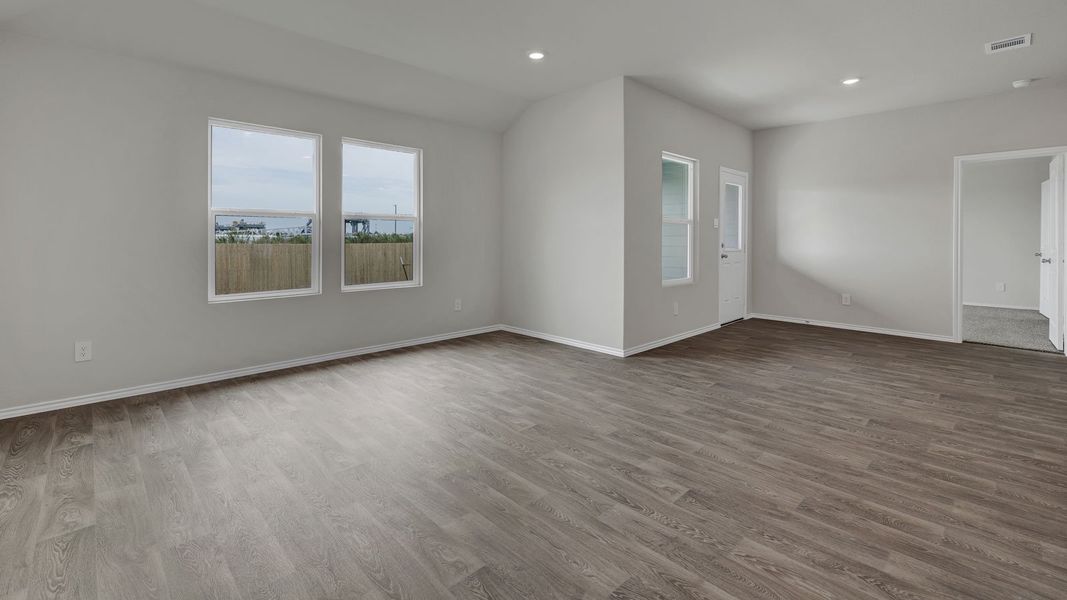 Representative unfurnished interior of a home built from the The Denton by D.R. Horton in Swenson Heights, Seguin (Image 17). Representative unfurnished interior of a home built from the The Denton by D.R. Horton in Swenson Heights, Seguin (Image 17).
