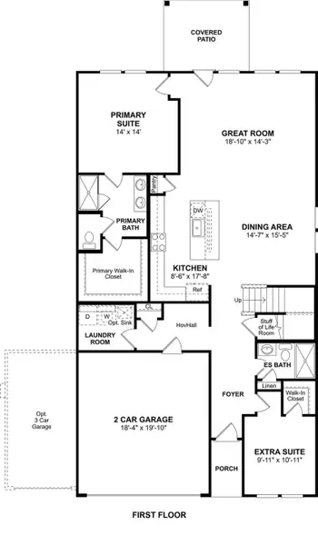 The Tigris II floor plan by K. Hovnanian® Homes. 1st Floor shown. *Prices, plans, dimensions, features, specifications, materials, and availability of homes or communities are subject to change without notice or obligation.