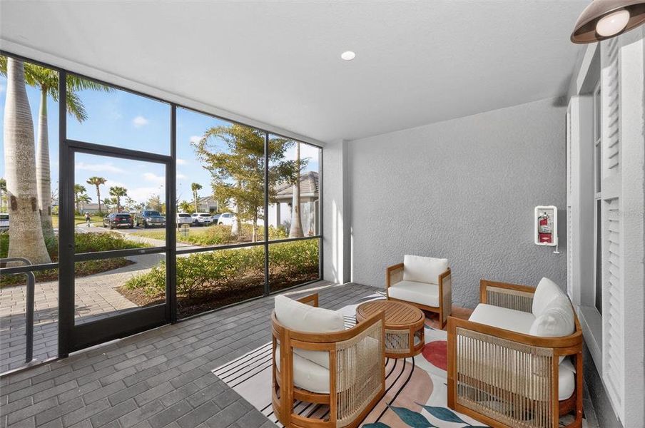 Exterior details and patio area of a home in Wellen Park Golf & Country Club, Venice (Image 33).