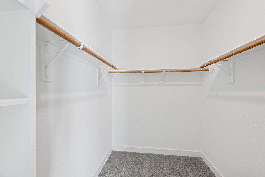 Walk-in closet in the primary suite