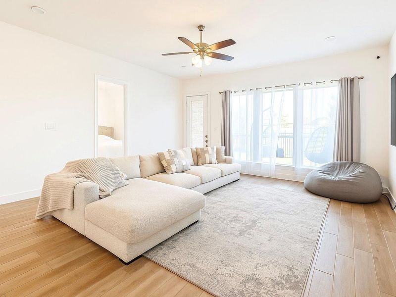 Furnished interior view inside a new home in Bridgeland 45', Cypress (Image 6).