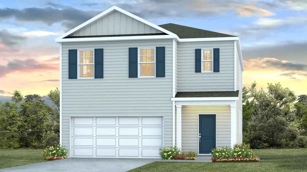 Representative exterior photo of a completed home built from the ROBIE by D.R. Horton in Hunter's Branch, Hopkins, SC (Image 2).