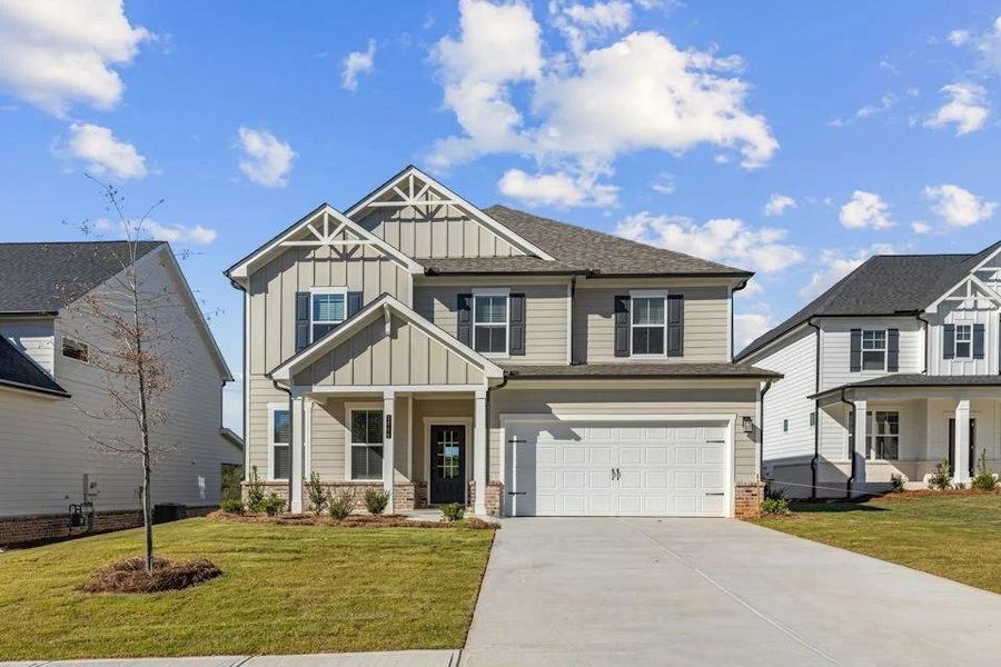 Front exterior of a new home in The Estates at Gainesville Township, Gainesville, GA, highlighting curb appeal (Image 7).