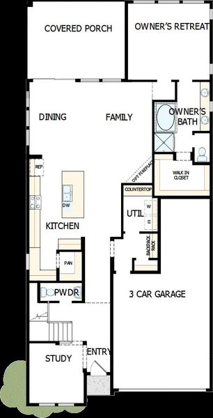 2D floor plan layout of this home in COLTON - Reserve Collection, Todd Mission, TX (Image 5).