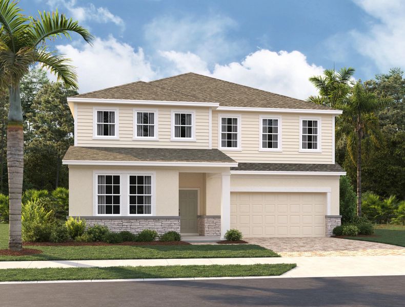 Representative exterior photo of a completed home built from the Duval by Ashton Woods in Hawks Run, Kissimmee, FL (Image 16).