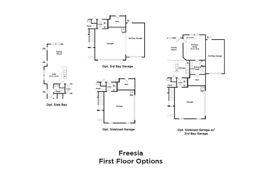 2D floor plan layout for the Freesia by DRB Homes in Spring Branch, Smyrna, TN (Image 4).