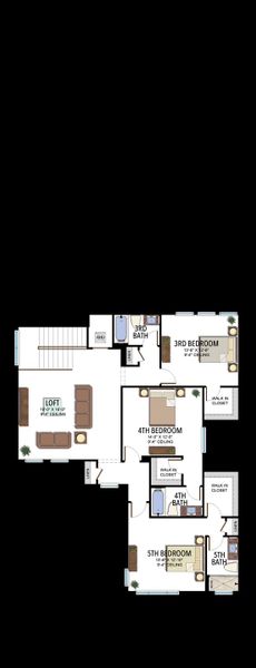 2D floor plan layout for the Capri by GL Homes in Lotus Edge, Boca Raton, FL (Image 6).