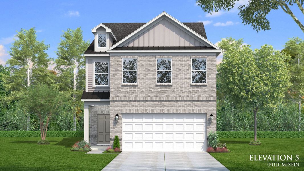 Representative exterior photo of a completed home built from the Juniper by DRB Homes in Sidney Creek Single Family, Zebulon, NC (Image 18). Representative exterior photo of a completed home built from the Juniper by DRB Homes in Sidney Creek Single Family, Zebulon, NC (Image 18).