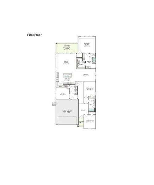 2D floor plan layout of this home in Treeline, Justin, TX (Image 3).